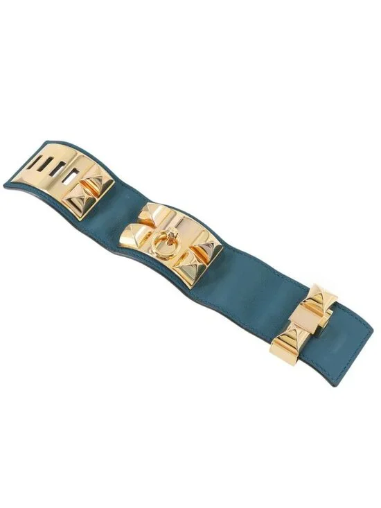 Hermes Collier de Chien Bangle Swift Corvere T-engraved Gold Bracelet - Picture 3 of 8